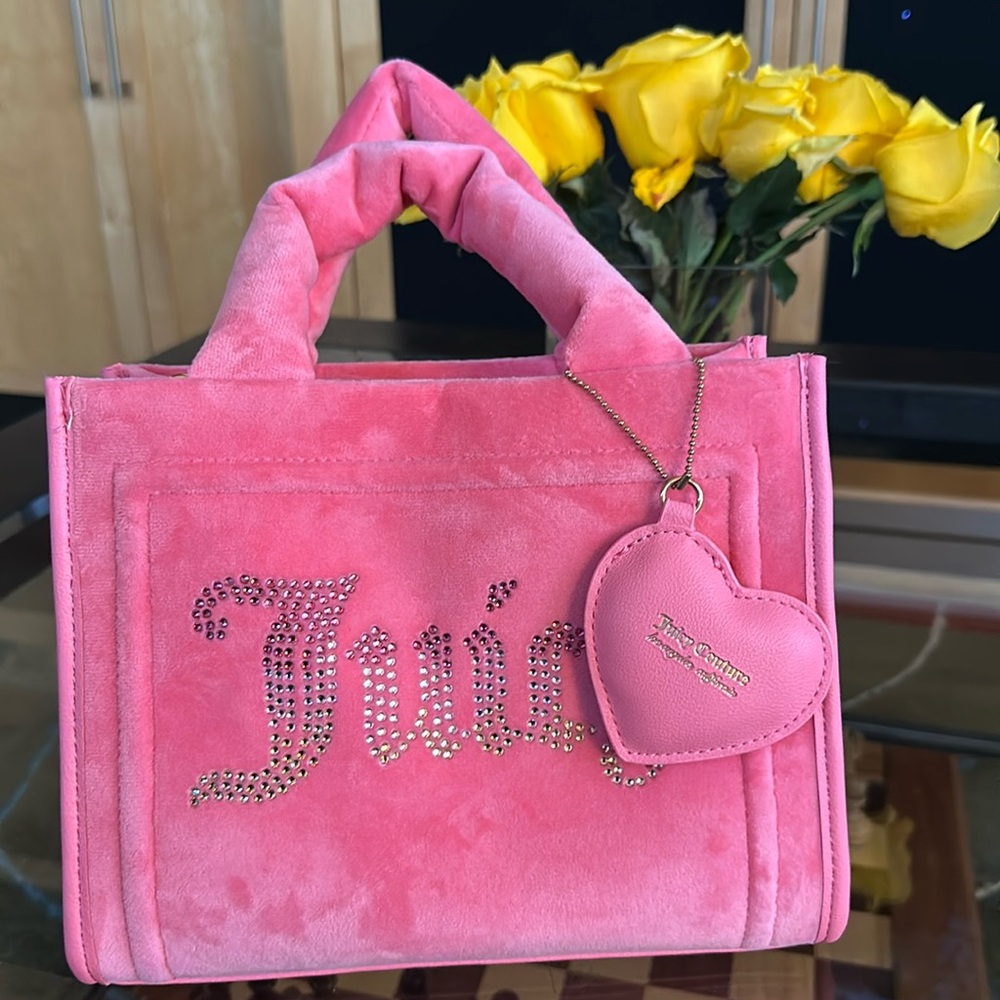 JUICY COUTURE VELVETY SMALL BAG HANDLES AND STRAP NEW